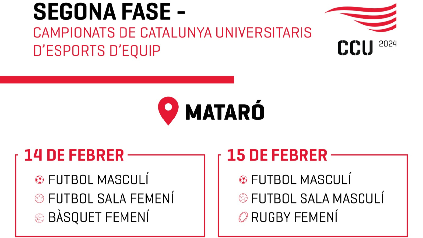 Tret de sortida a la segona fase dels Campionats de Catalunya Universitaris d’esports d’equip!